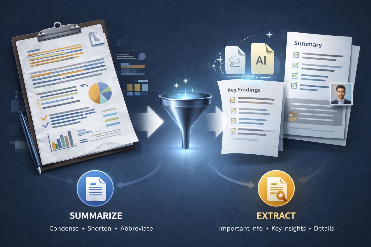 Summarize and extract